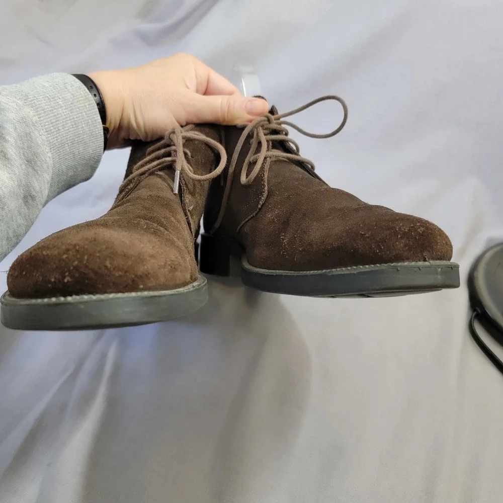 Imac Mens Brown Suede Leather Desert Chukka Boots Made In Italy Size 44 10.5‎